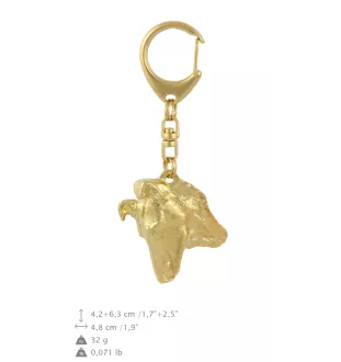Collie Smooth - Gilded key ring with dog, handbag decoration, luxury accessory by Art-Dog brand