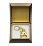 Collie Smooth - Gilded key ring with dog in gift box, handbag decoration, luxury accessory by Art-Dog brand