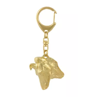 Collie Smooth - Gilded key ring with dog in gift box, handbag decoration, luxury accessory by Art-Dog brand