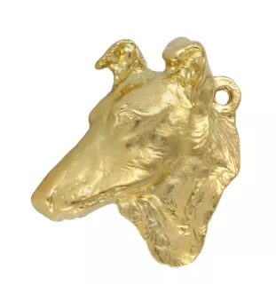 Collie Smooth - Gilded key ring with dog in gift box, handbag decoration, luxury accessory by Art-Dog brand