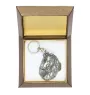 Langhaarcollie, Langhaariger Schottischer Schaferhund - Versilberter Anhänger mit einem Hund in einer dekorativen Box, Handtaschenschmuck, Rucksackanhänger der Marke Art-Dog