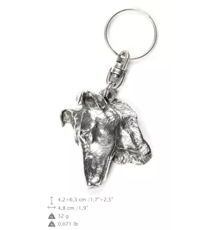 Collie Smooth - Silver-plated pendant with a dog in a decorative box, handbag decoration, backpack pendant by Art-Dog brand