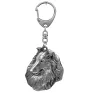 Collie à poil long, Colley à poil long, berger écossais - Porte-clés argenté avec un chien dans une boîte cadeau, décoration de sac à main, pendentif de sac à dos par la marque Art-Dog