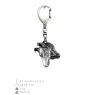 Collie Smooth - Silver-plated key ring with a dog in a gift box, handbag decoration, backpack pendant by Art-Dog brand