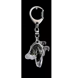 Collie à poil court, Colley à poil court - Porte-clés argenté avec un chien dans une boîte cadeau, décoration de sac à main, pendentif de sac à dos par la marque Art-Dog