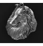 Collie à poil long, Colley à poil long, berger écossais - collier avec un chien, pendentif en plaqué argent pour les fans de chiens, bijoux uniques de la marque Art-Dog