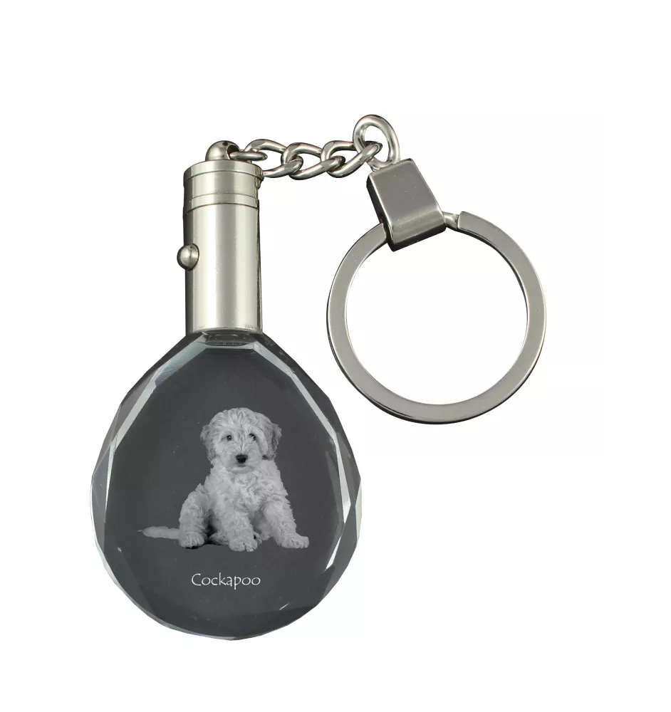 Cockapoo, cock-a-poo, cockerpoo, spoodle - pendentif avec une photo de chien, porte-clés en cristal dans une boîte cadeau, un cadeau unique par Art-Dog