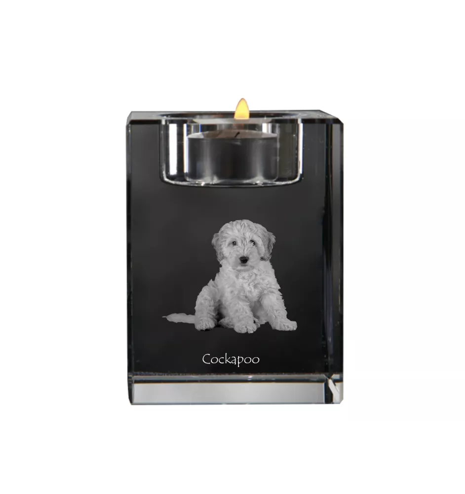 Cockapoo świecznik kryształowy z psem Art-Dog
