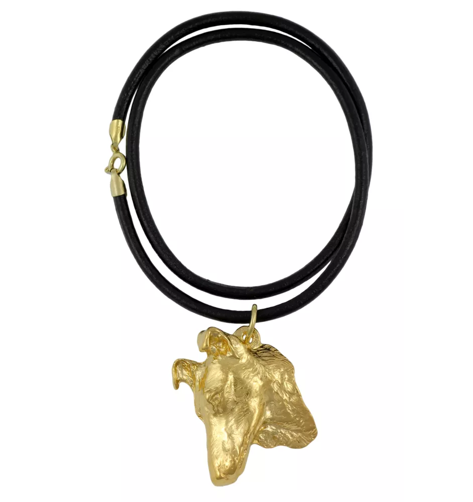 Collie à poil court, Colley à poil court - Collier pour chien, pendentif plaqué or pour fan de chien, bijoux uniques de la marque Art-Dog