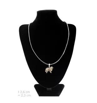 Langhaarcollie, Langhaariger Schottischer Schaferhund - Hundehalsband, versilberter Anhänger für den Hundeliebhaber, dezenter Schmuck von Art-Dog