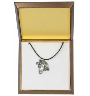 Collie Smooth - Dog necklace in gift box, silver-plated locket for dog fan, striking pendant by Art-Dog brand