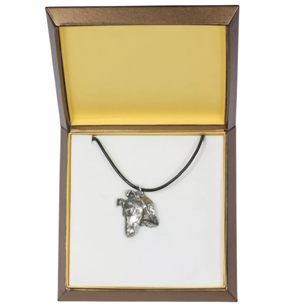 Collie Smooth - Dog necklace in gift box, silver-plated locket for dog fan, striking pendant by Art-Dog brand