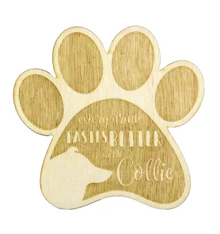Kurzhaarcollie, Kurzhaariger Schottischer Schaferhund - Tasse Untersetzer, graviert Untersetzer mit Hund, Geschenk für Hundeliebhaber von Art-Dog Marke