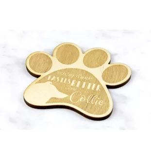 Collie Smooth - Mug coaster, engraved coaster with dog, gift for dog lover by Art-Dog brand