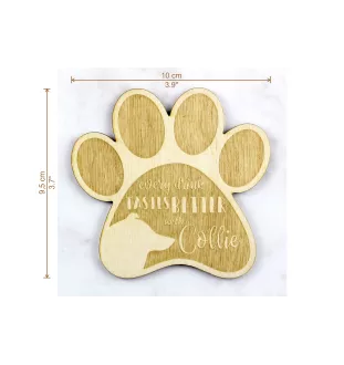 Collie à poil court, Colley à poil court - Sous-verre mug, sous-verre gravé avec chien, cadeau pour amoureux des chiens par la marque Art-Dog