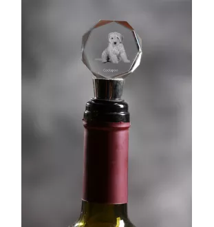 Cockapoo, Cockerpoo, Cockerdoodle - Bottle stopper, crystal wine stopper with photo, personalised gift for bartender by Art-Dog brand