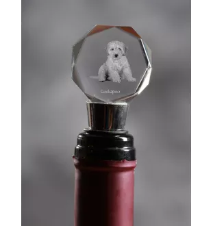 Cockapoo, cock-a-poo, cockerpoo, spoodle - Bouchon de bouteille, bouchon de vin en cristal avec photo, cadeau personnalisé pour barman par la marque Art-Dog