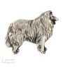 Langhaarcollie, Langhaariger Schottischer Schaferhund  - Versilberte Hundebrosche, elegante Anstecknadel, Jackenreversschmuck der Marke Art-Dog