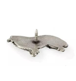 Langhaarcollie, Langhaariger Schottischer Schaferhund  - Versilberte Hundebrosche, elegante Anstecknadel, Jackenreversschmuck der Marke Art-Dog