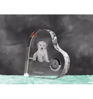 Cockapoo zegar w kształcie serca z psem Art-Dog
