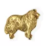 Langhaarcollie, Langhaariger Schottischer Schaferhund - Hundebrosche in dekorativer Box, elegante vergoldete Anstecknadel, Jackenbrosche der Marke Art-Dog
