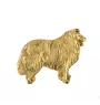 Langhaarcollie, Langhaariger Schottischer Schaferhund - Hundebrosche in dekorativer Box, elegante vergoldete Anstecknadel, Jackenbrosche der Marke Art-Dog