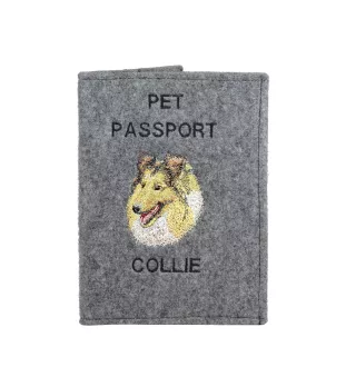 Langhaarcollie, Langhaariger Schottischer Schaferhund - Hundepassetui, Dokumententasche, Geschenk für den Reisenden von der Marke Art-Dog