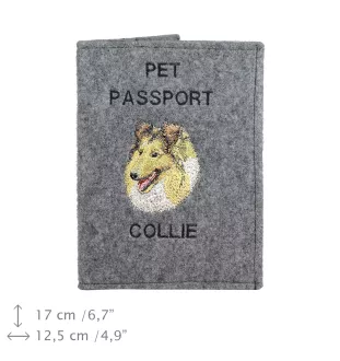 Langhaarcollie, Langhaariger Schottischer Schaferhund - Hundepassetui, Dokumententasche, Geschenk für den Reisenden von der Marke Art-Dog