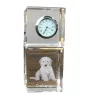 Cockapoo, Cockerpoo, Cockerdoodle - crystal clock with a photo, a photo of a dog in crystal, personalized desk clock by Art-Dog brand