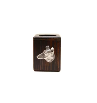 Collie Smooth - wooden candle holder with a dog, a unique souvenir after losing a dog, a handicraft from the Art-Dog brand