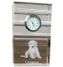 Cockapoo - Glasuhr mit Foto, Foto eines Hundes im Kristall, personalisierte Tischuhr für das Büro der Marke Art-Dog