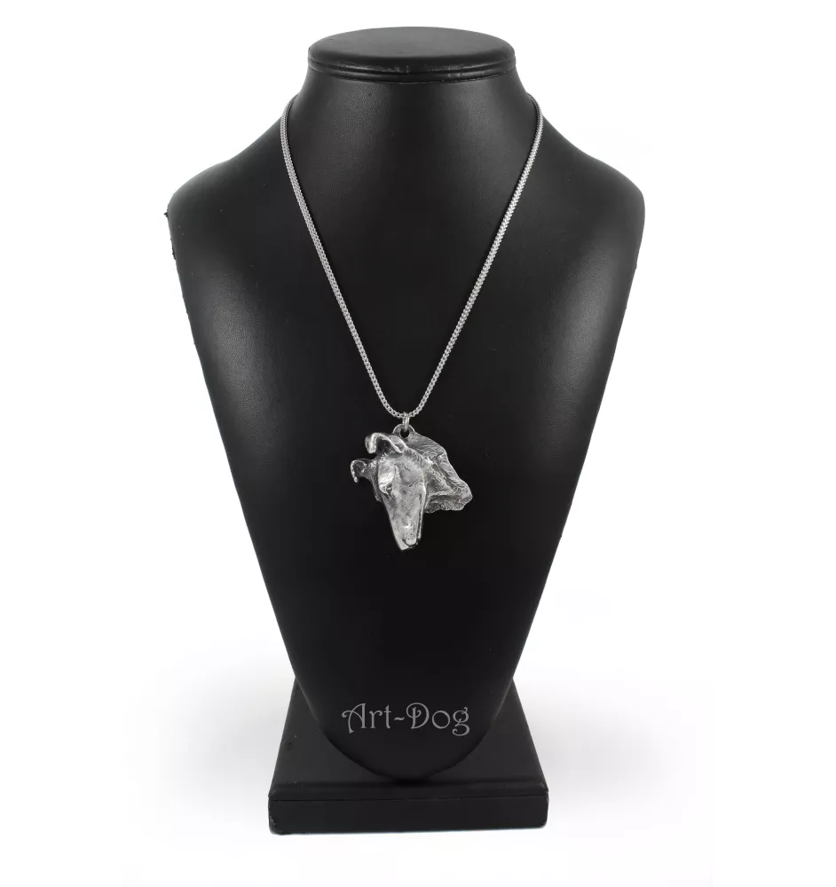 Collie à poil court, Colley à poil court - un collier avec un chien, un pendentif de chien sur une chaîne en argent, un bijou unique de la marque Art-Dog