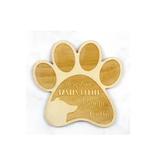 Langhaarcollie, Langhaariger Schottischer Schaferhund - Tasse Untersetzer, graviert Untersetzer mit Hund, Geschenk für Hundeliebhaber von Art-Dog Marke