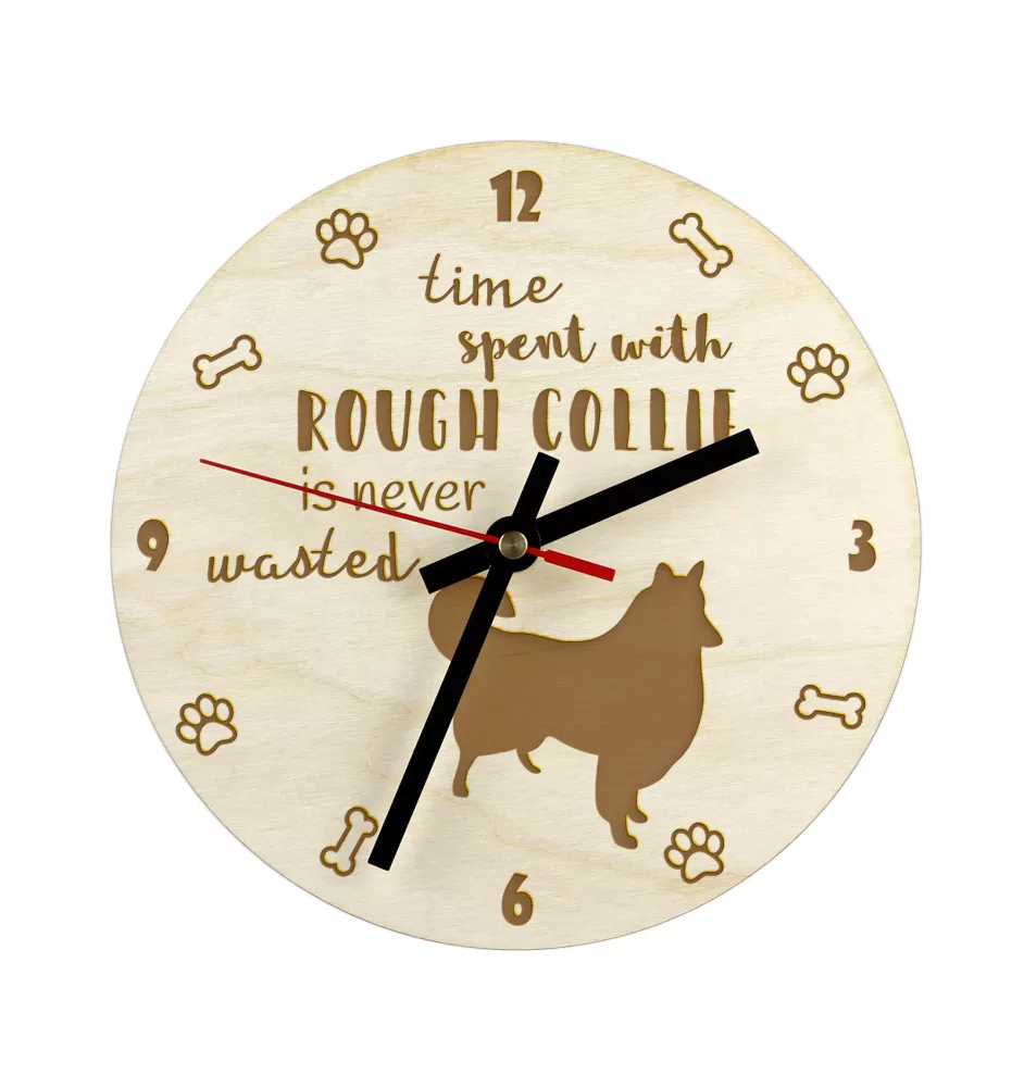 Langhaarcollie, Langhaariger Schottischer Schaferhund - Uhr mit Hund, Holzuhr mit Gravur, personalisierte Uhr von Art-Dog