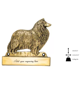 Collie Smooth - address plaque with a dog, brass nameplate, personalized door sign with the brand name Art-Dog