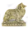Kurzhaarcollie, Kurzhaariger Schottischer Schaferhund - Türschild mit Hund, messingfarbenes Willkommensschild, einzigartiges Schild mit der Aufschrift Welcome von der Marke Art-Dog