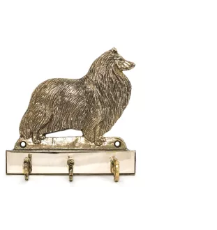 Collie Smooth - key holder with a dog, brass handle for dog accessories, an elegant decoration for the hallway from the Art-Dog brand.
