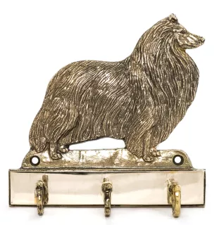 Kurzhaarcollie, Kurzhaariger Schottischer Schaferhund - Schlüsselhalter mit Hund, Messinggriff für Hundezubehör, elegante Dekoration für den Flur der Marke Art-Dog