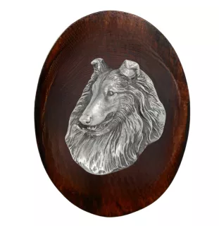 Owczarek szkocki długowłosy broszka clipring drewniany Art-Dog