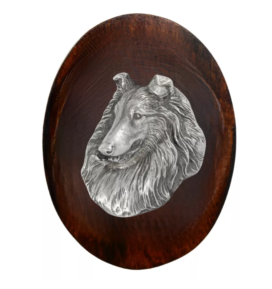 Collie Rough, Long-Haired Collie - Dog show brooch, starter number clip, dog pin by Art-Dog