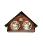 Collie Smooth - wooden stand with bowls for a dog, decorative dog bowls, a gift for adopting a dog from the Art-Dog brand