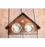 Collie Smooth - wooden stand with bowls for a dog, decorative dog bowls, a gift for adopting a dog from the Art-Dog brand