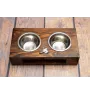 Collie Smooth - wooden stand with bowls for a dog, steel dog bowls, a gift for adopting a dog from the Art-Dog brand
