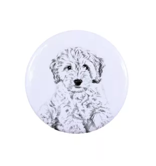 Cockapoo, cock-a-poo, cockerpoo, spoodle - badge avec votre chien, ajoutez votre propre photo, marque Art-Dog