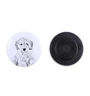 Cockapoo Magnet mit einem Hundepfotenabdruck, außergewöhnlich leicht, starker Magnet, handgefertigtes Produkt der Marke Art-Dog