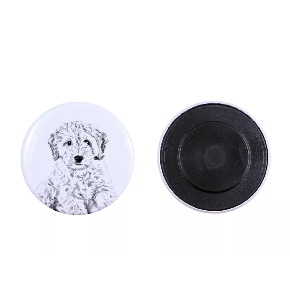 Cockapoo Magnet mit einem Hundepfotenabdruck, außergewöhnlich leicht, starker Magnet, handgefertigtes Produkt der Marke Art-Dog