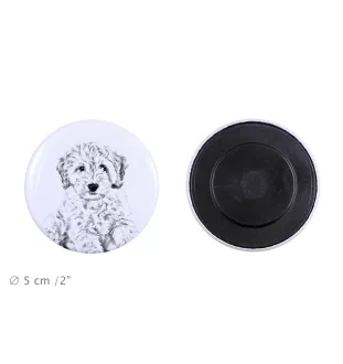 Cockapoo Magnet mit einem Hundepfotenabdruck, außergewöhnlich leicht, starker Magnet, handgefertigtes Produkt der Marke Art-Dog