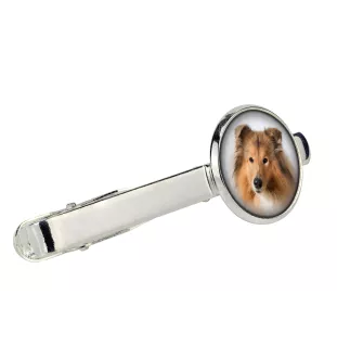 Langhaarcollie, Langhaariger Schottischer Schaferhund Ärmelknöpfe und Krawatte mit Ihrem Foto, Anzugaccessoire, Herrenschmuck der Marke Art-Dog