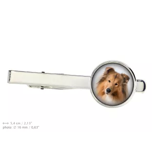 Collie à poil long, Colley à poil long, berger écossais - Boutons de manchette et cravate avec votre photo, accessoire de costume, bijoux pour hommes de la marque Art-Dog.