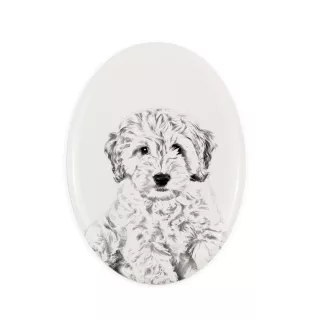 Cockapoo, Cockerpoo, Cockerdoodle - commemorative plaque with a photo of a dog, tombstone with a print, personalized oval plaque from the Art-Dog brand